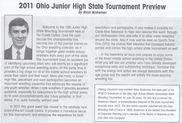 2011 Ohio Junior High State Brian Brakeman Intro